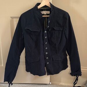 Free People Black Suede Utility Jacket